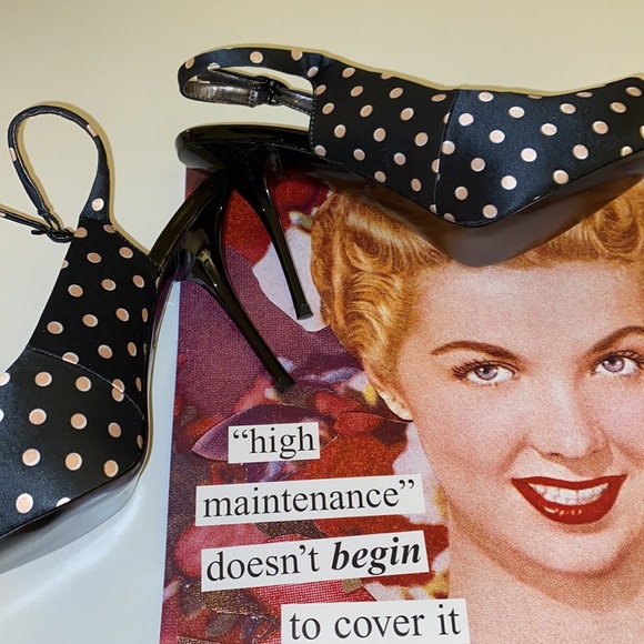 SAM EDELMAN ‘Evelyn’ Peep Toe Polka Dot Stilettos - Picture 10 of 12